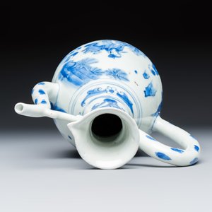 A Chinese blue and white 'Zhi Ri Gao Sheng 指日高升' ewer — 照片 6