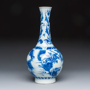 A Chinese blue and white 'Zhu Lin Qi Xian 竹林七賢' bottle vase — photo 4
