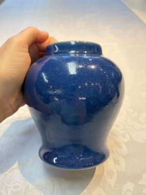 A Chinese blue-glazed jar and a flambé-glazed vase, 19/20th C. — foto 3