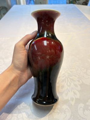 A Chinese blue-glazed jar and a flambé-glazed vase, 19/20th C. — foto 7