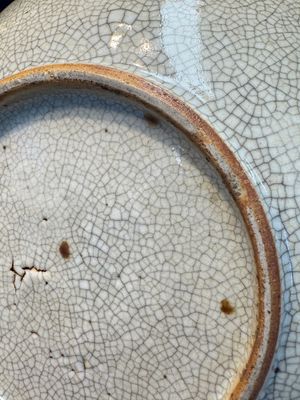 A Chinese blue-glazed shallow bowl and a ge-type dish — photo 11