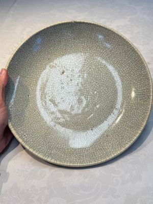 A Chinese blue-glazed shallow bowl and a ge-type dish — photo 2