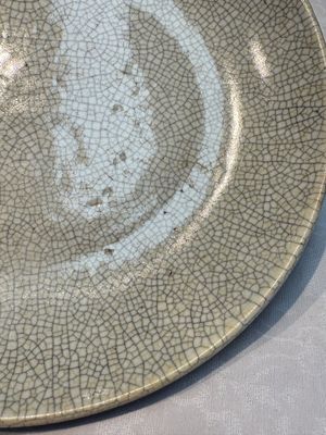A Chinese blue-glazed shallow bowl and a ge-type dish — photo 6