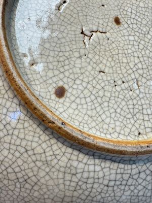 A Chinese blue-glazed shallow bowl and a ge-type dish — photo 9