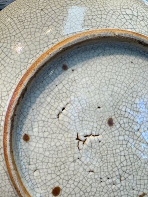 A Chinese blue-glazed shallow bowl and a ge-type dish — photo 10