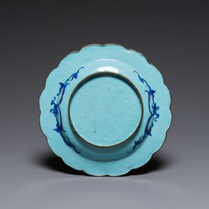 A Chinese blue-ground Canton enamel dish for the Vietnamese market, Qianlong/Jiaqing — photo 2