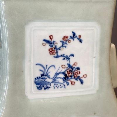 A Chinese blue, white and copper-red celadon-ground 'Hu' vase with birds among blossoming branches — photo 6