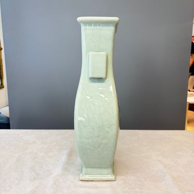 A Chinese blue, white and copper-red celadon-ground 'Hu' vase with birds among blossoming branches — photo 2