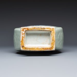 A Chinese blue, white and copper-red celadon-ground 'Hu' vase with birds among blossoming branches — photo 7