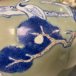 A Chinese blue, white and copper-red celadon-ground vase, Kangxi — 照片 21