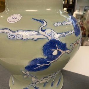 A Chinese blue, white and copper-red celadon-ground vase, Kangxi — 照片 33