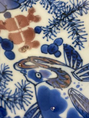 A Chinese blue, white and copper red 'crab and fish' dish, Kangxi — 照片 17
