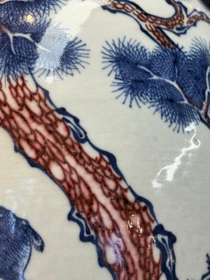 A Chinese blue, white and copper-red 'deer and pine tree' vase, Qianlong — photo 13