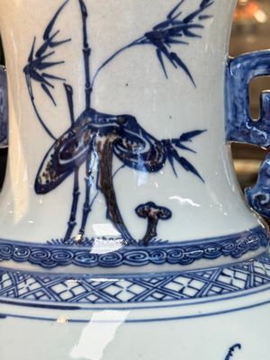 A Chinese blue, white and copper-red 'deer and pine tree' vase, Qianlong — photo 20