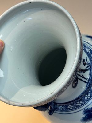 A Chinese blue, white and copper-red 'deer and pine tree' vase, Qianlong — photo 22
