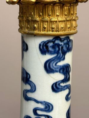 A Chinese blue, white and copper-red 'dragon' vase with gilt bronze mounts, 18th C. — 照片 5