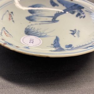 A Chinese blue, white and copper red plate, Ming — photo 12