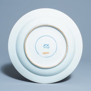 A Chinese blue, white and copper red powder blue-ground charger, Kangxi — photo 2