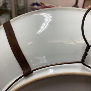 A Chinese blue, white and copper-red powder-blue-ground dish, Kangxi — photo 13