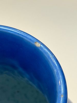A Chinese blue, white and copper-red powder-blue-ground 'hu' vase, Qianlong — photo 20