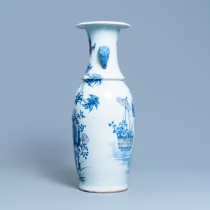 A Chinese blue, white and copper red vase with elephant handles, 19th C. — photo 4
