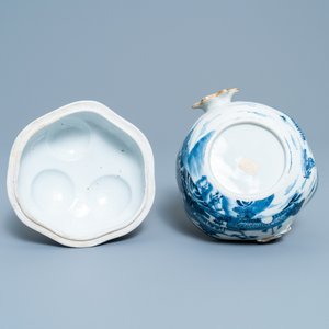 A Chinese blue, white and iron red pomegranate tureen and cover, Jiaqing — photo 8