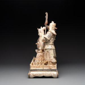 A Chinese bone-veneered group of Guandi and his attendents, 20th C. — photo 5