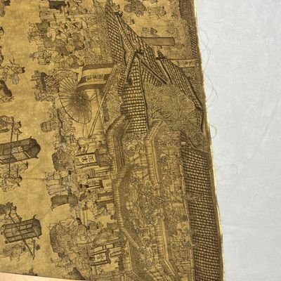 A Chinese brocade 'Qing Ming Shang He Tu 清明上河圖' panel — photo 4