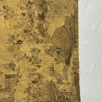 A Chinese brocade 'Qing Ming Shang He Tu 清明上河圖' panel — photo 5