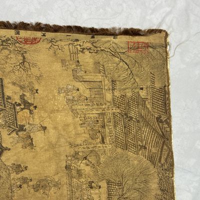 A Chinese brocade 'Qing Ming Shang He Tu 清明上河圖' panel — photo 6