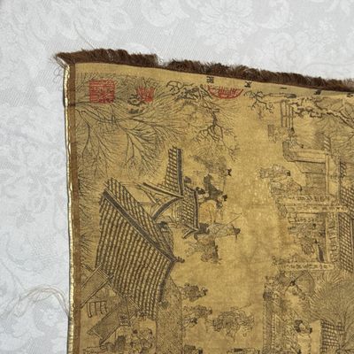 A Chinese brocade 'Qing Ming Shang He Tu 清明上河圖' panel — photo 7