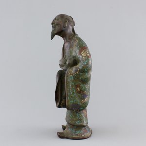 A Chinese bronze and cloisonne figure of an immortal, 18/19th C. — photo 2