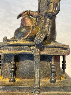 A Chinese bronze Bodhisattva on stand, Yongle mark, dated 1422 — photo 12