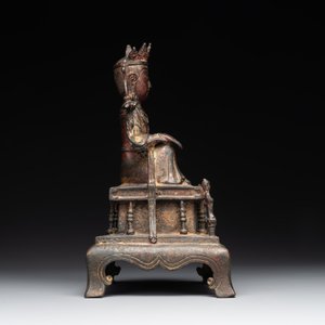 A Chinese bronze Bodhisattva on stand, Yongle mark, dated 1422 — photo 4