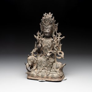 A Chinese bronze Bodhisattva seated on an elephant, Ming — photo 1