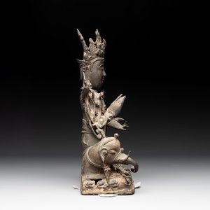 A Chinese bronze Bodhisattva seated on an elephant, Ming — photo 5