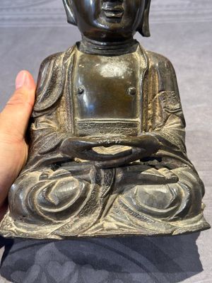 A Chinese bronze Buddha, Ming — photo 6