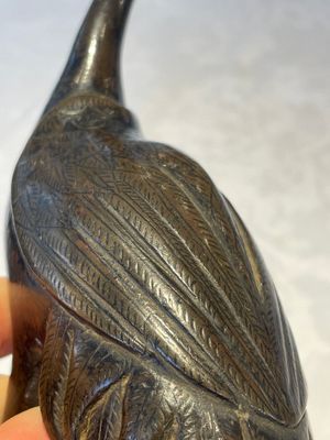 A Chinese bronze candle or incense holder in the shape of a crane standing on a turtle and a Tibetan vajra, Ming/Qing — photo 6
