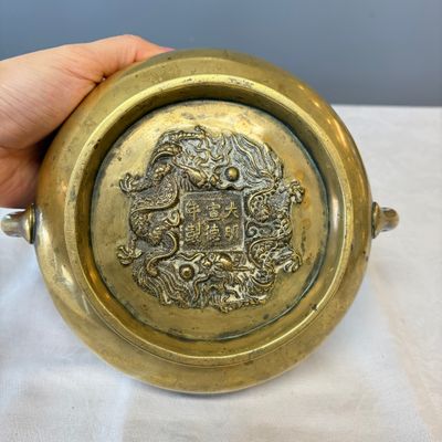 A Chinese bronze censer with loop-handles — photo 9