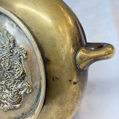 A Chinese bronze censer with loop-handles — photo 11