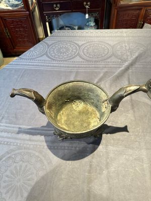 A Chinese bronze 'elephant' tripod censer and cover, Ming — photo 15