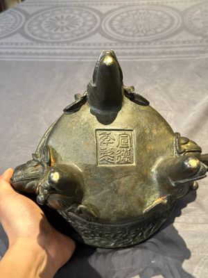A Chinese bronze 'elephant' tripod censer and cover, Ming — photo 22