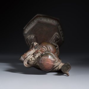 A Chinese bronze figure of a foreigner standing on a pedestal — photo 6