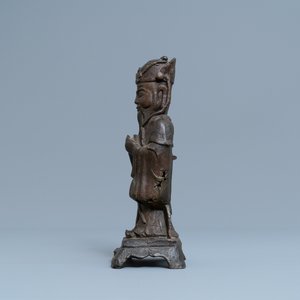 A Chinese bronze figure of Wenchang Wang with inscription, Qing — 照片 5