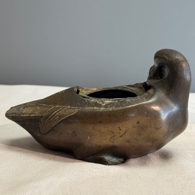 A Chinese bronze 'Goose' incense burner and a 'Stag' incense burner — photo 4