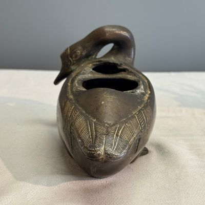 A Chinese bronze 'Goose' incense burner and a 'Stag' incense burner — photo 5