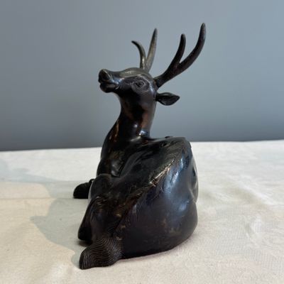 A Chinese bronze 'Goose' incense burner and a 'Stag' incense burner — photo 12