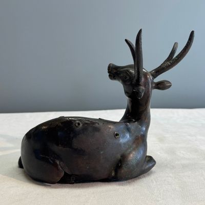 A Chinese bronze 'Goose' incense burner and a 'Stag' incense burner — photo 13