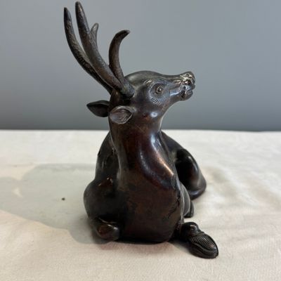 A Chinese bronze 'Goose' incense burner and a 'Stag' incense burner — photo 14