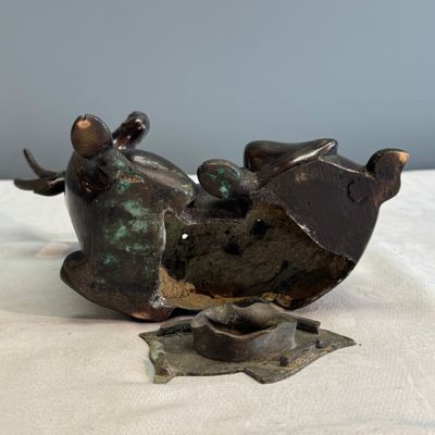 A Chinese bronze 'Goose' incense burner and a 'Stag' incense burner — photo 17